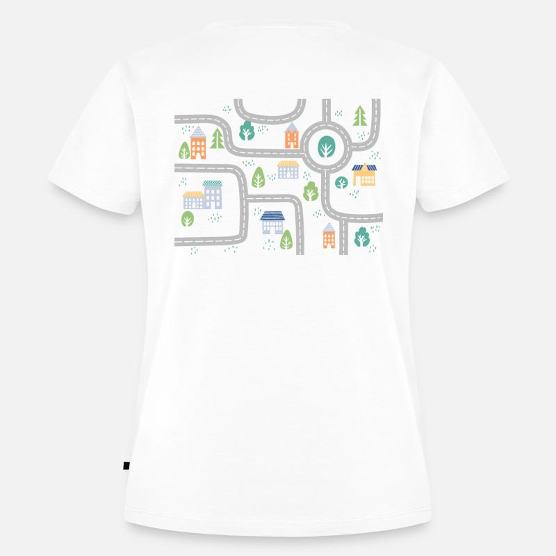 Tappeto da gioco Tappetino da gioco Mappa stradale Massaggio - Maglietta ecologica premium da donna - bianco