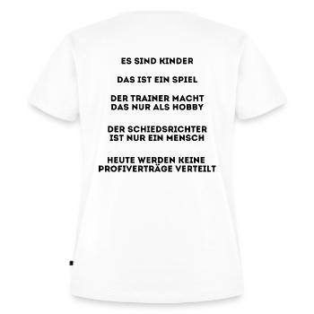 Fußball Regeln auf Fußballplatz für Eltern - Frauen Premium Bio T-Shirt - Weiß - Hinten - AI Model Female 172 dark (172cm)