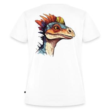 Der coolste Dino der Welt! - Frauen Premium Bio T-Shirt - Weiß - Hinten - AI Model Female 172 dark (172cm)