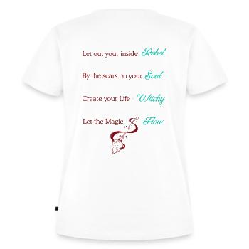 Let out your inside Rebel.. - Frauen Premium Bio T-Shirt - Weiß - Hinten - AI Model Female 172 dark (172cm)