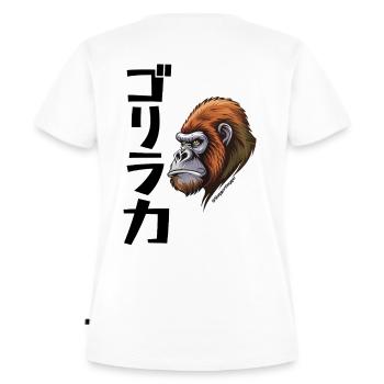 Force de gorille d’inspiration japonaise - T-shirt Premium bio Femme - blanc - Dos - AI Model Female 172 dark (172cm)