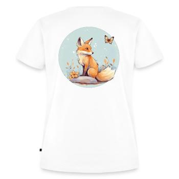 Niedlicher Fuchs - Frauen Premium Bio T-Shirt - Weiß - Hinten - AI Model Female 172 dark (172cm)