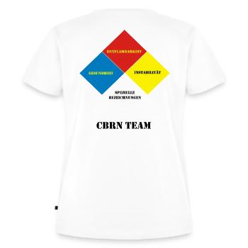 Gefahrendiamant CBRN TEAM für Hell - Frauen Premium Bio T-Shirt - Weiß - Hinten - AI Model Female 172 dark (172cm)