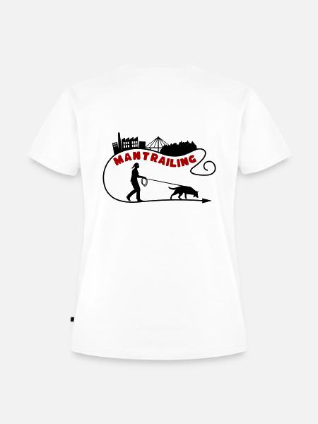 Mantrailing Skyline Frau Personalisierbar! - Frauen Premium Bio T-Shirt - Weiß