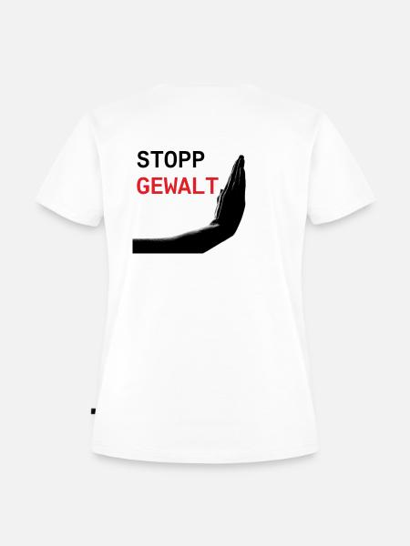 Stopp Gewalt - Frauen Premium Bio T-Shirt - Weiß