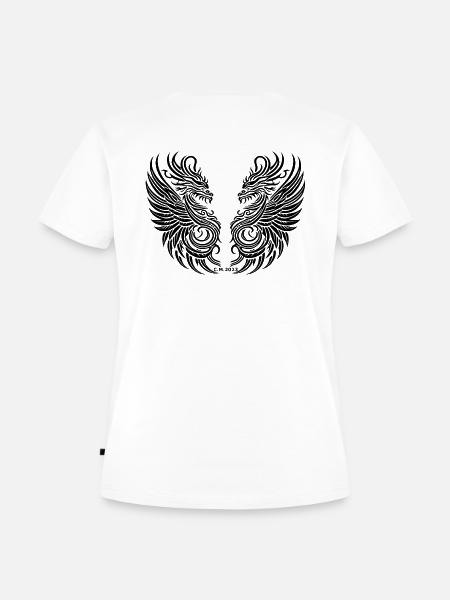 Drachen Tribal - Frauen Premium Bio T-Shirt - Weiß