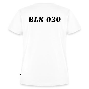 berlin - Frauen Premium Bio T-Shirt - Weiß - Hinten - AI Model Female 172 dark (172cm)