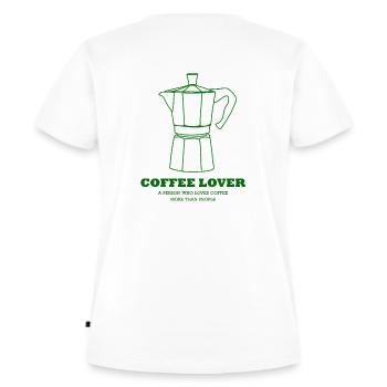 Coffee Lover - Frauen Premium Bio T-Shirt - Weiß - Hinten - AI Model Female 172 dark (172cm)