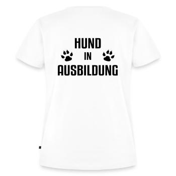Hund in Ausbildung - Frauen Premium Bio T-Shirt - Weiß - Hinten - AI Model Female 172 dark (172cm)