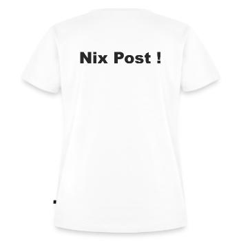 Nix Post - Frauen Premium Bio T-Shirt - Weiß - Hinten - AI Model Female 172 dark (172cm)