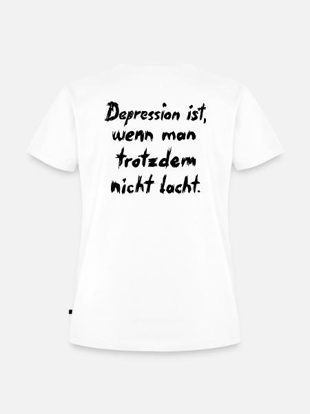 Depression ist,... schwarze Schrift - Frauen Premium Bio T-Shirt - Weiß