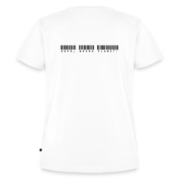 wrong_planet_2 - Frauen Premium Bio T-Shirt - Weiß - Hinten - AI Model Female 172 dark (172cm)
