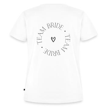 TEAM BRIDE round design - Frauen Premium Bio T-Shirt - Weiß - Hinten - AI Model Female 172 dark (172cm)