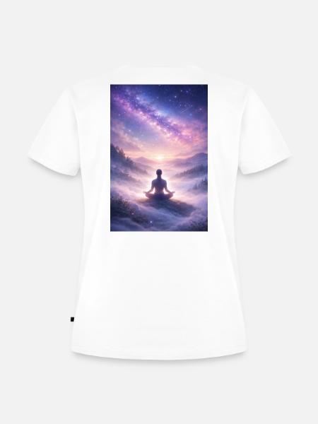 Sternenstille Meditation - Frauen Premium Bio T-Shirt - Weiß