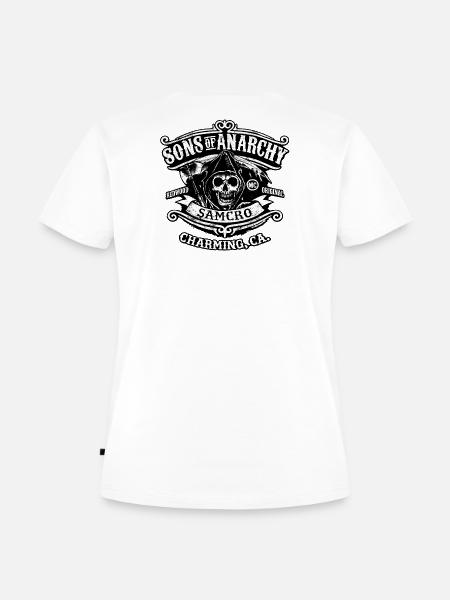 Sons of Anarchy MC Banner Schwarz - Frauen Premium Bio T-Shirt - Weiß