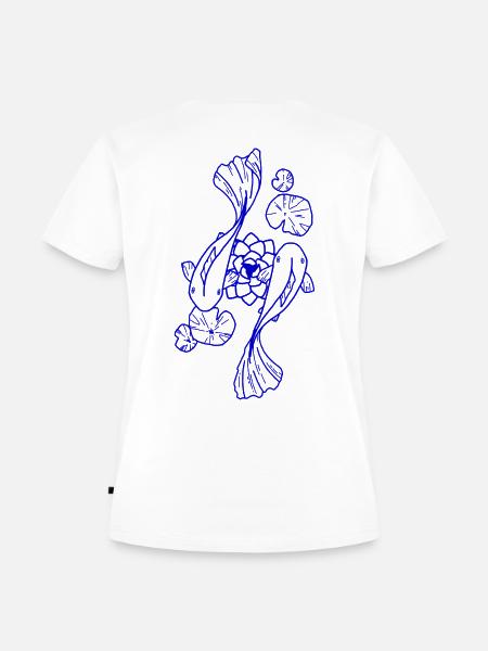 Koi in Tinte - Frauen Premium Bio T-Shirt - Weiß