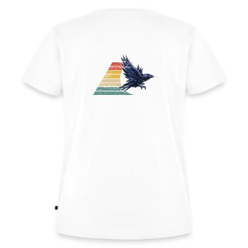 Rabe Krähe Retro Vintage - Frauen Premium Bio T-Shirt - Weiß - Hinten - AI Model Female 172 dark (172cm)