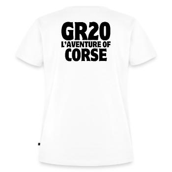 Corse, île de beauté, GR20 - T-shirt Premium bio Femme - blanc - Dos - AI Model Female 172 dark (172cm)