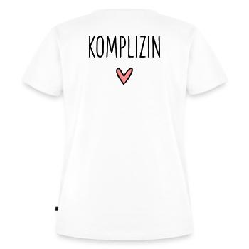 Komplizin Herz Geschenk Freundschaft Liebe - Frauen Premium Bio T-Shirt - Weiß - Hinten - AI Model Female 172 dark (172cm)