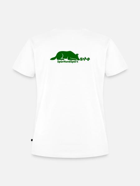 SHS Logo dunkelgrün - Frauen Premium Bio T-Shirt - Weiß