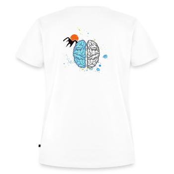 Think about it - Frauen Premium Bio T-Shirt - Weiß - Hinten - AI Model Female 172 dark (172cm)