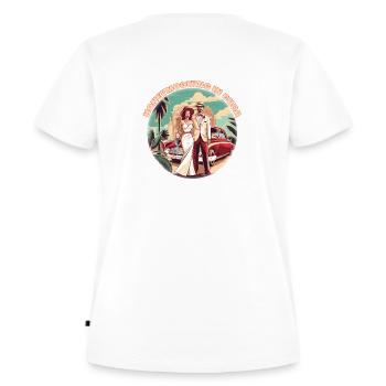 Honeymooning in Cuba. - Women's Premium Organic T-shirt - white - Back - AI Model Female 172 dark (172cm)