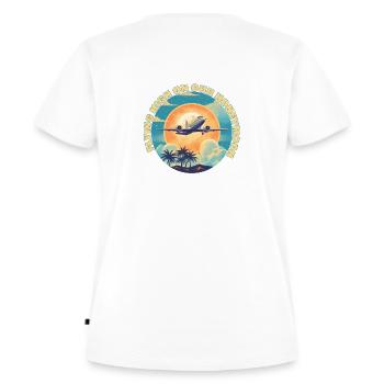 Hoch hinaus in den Flitterwochen. - Frauen Premium Bio T-Shirt - Weiß - Hinten - AI Model Female 172 dark (172cm)