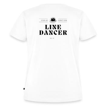 so sieht ein Line Dancer aus - Frauen Premium Bio T-Shirt - Weiß - Hinten - AI Model Female 172 dark (172cm)