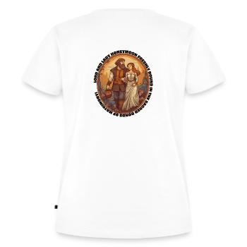 Lord und Lady Honemoon frisch gebunden - Frauen Premium Bio T-Shirt - Weiß - Hinten - AI Model Female 172 dark (172cm)
