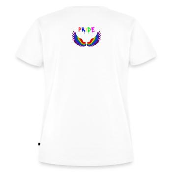 LGBTQ PRIDE FLÜGEL - Frauen Premium Bio T-Shirt - Weiß - Hinten - AI Model Female 172 dark (172cm)