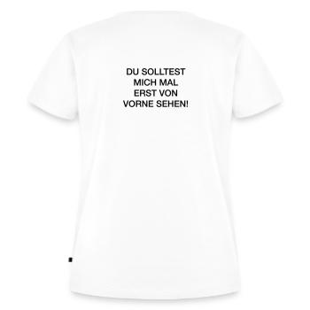 Kleiner Tipp! - Frauen Premium Bio T-Shirt - Weiß - Hinten - AI Model Female 172 dark (172cm)