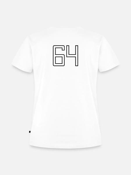 Nummer 64 (Universitätsstil) - Frauen Premium Bio T-Shirt - Weiß