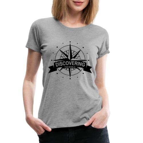 Logo in schwarz: discovering the world - Frauen Premium T-Shirt
