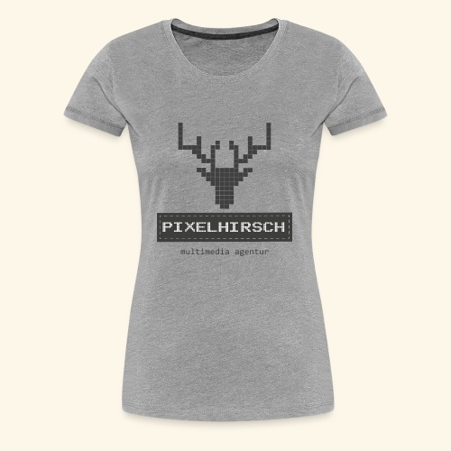 PIXELHIRSCH - grau - Frauen Premium T-Shirt