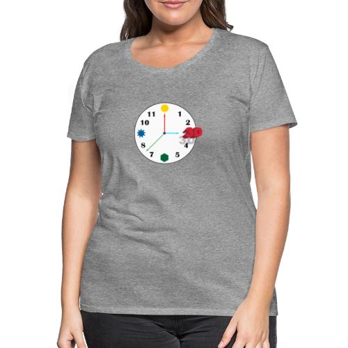 3D o'clock - with numbers and shapes - Women's Premium T-Shirt
