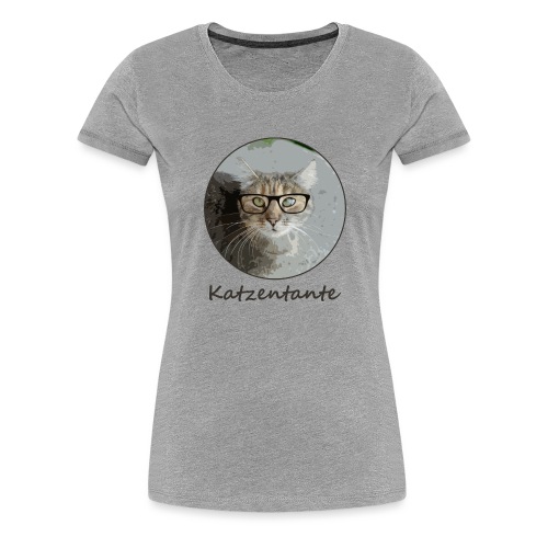 Katzentante mag Kaffee (Linkshänder!) - Frauen Premium T-Shirt