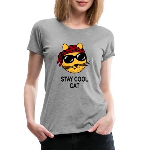 Coole Katze mit roter Bandana - Frauen Premium T-Shirt