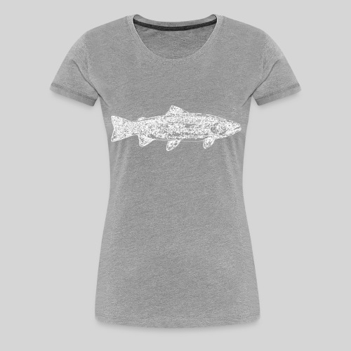 Line trout white - Naisten premium t-paita