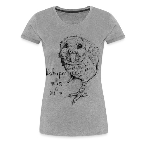Kakapo bird with population development - Women's Premium T-Shirt
