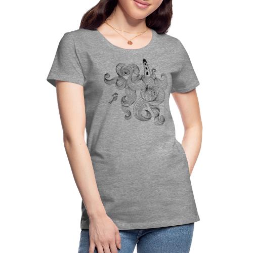 Leuchtturm mit Wellen - Frauen Premium T-Shirt