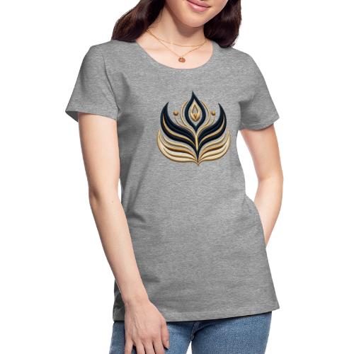 Golden Flame Embroidery Tee - Women's Premium T-Shirt