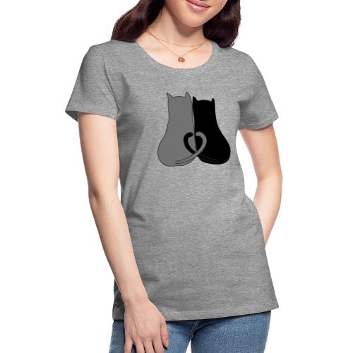 2 chat coeur - T-shirt Premium Femme
