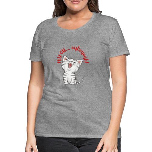 Chat gris miaou - T-shirt Premium Femme