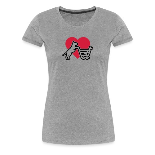 Shopping Bullterrier LOVE 2c - Frauen Premium T-Shirt