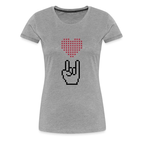Pixel Love Rock - Frauen Premium T-Shirt