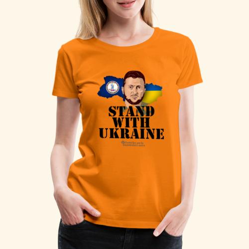 Ukraine T-Shirt Design Virginia Stand with Ukraine - Frauen Premium T-Shirt