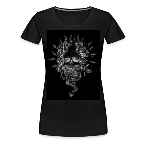 artworkSkull and flowers tshirt print negative - Women's Premium T-Shirt
