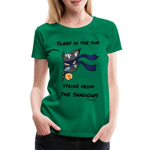 Ninja Cat gluurt vanuit shirt EnChantalled png - Women's Premium T-Shirt