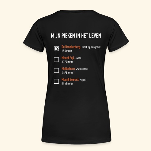 Tshirt Broekerberg bucketlist Dark - Vrouwen Premium T-shirt