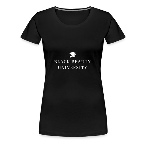 BLACK BEAUTY UNIVERSITY LOGO BLANC - T-shirt Premium Femme